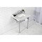 Kingston Brass 30 Carrara Marble Console Sink with Stainless Steel Legs, Marble WhitePolished Chrome LMS30MSQ1 - alternate 6